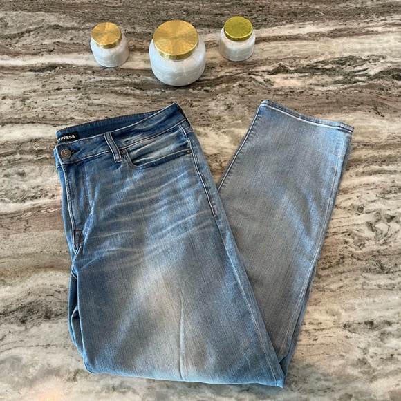 Men’s express classic straight light wash blue jeans size 36x32 - Picture 3 of 3